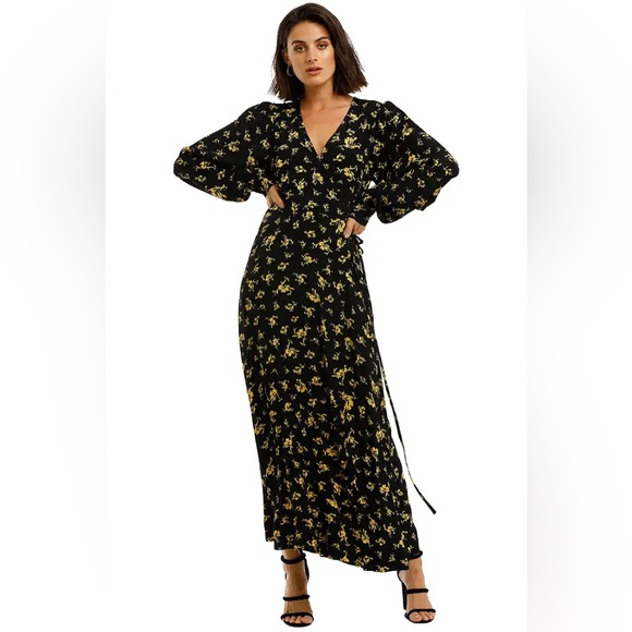Ganni Dresses & Skirts - Ganni - Floral crêpe wrap maxi dress